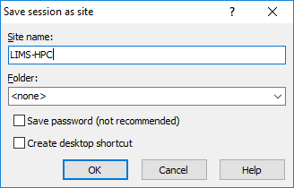 Saving Connection with WinSCP
